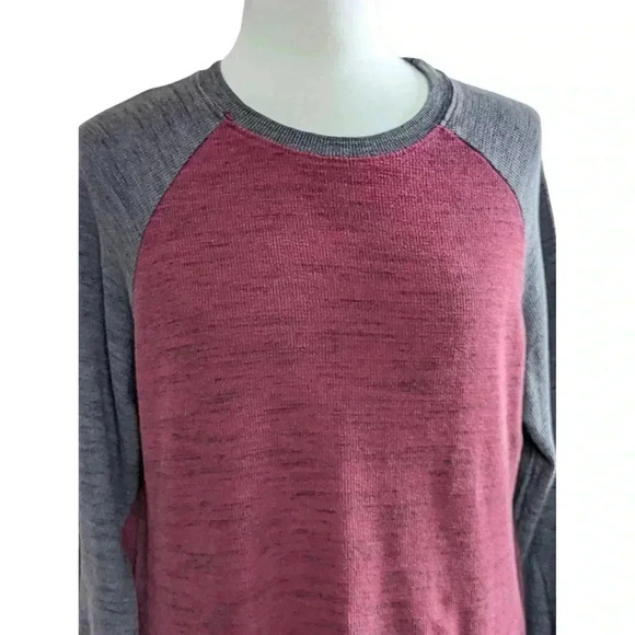Revolution Mens Red & Gray Thermal Long Sleeve Shirt Size XL - Picture 2 of 6